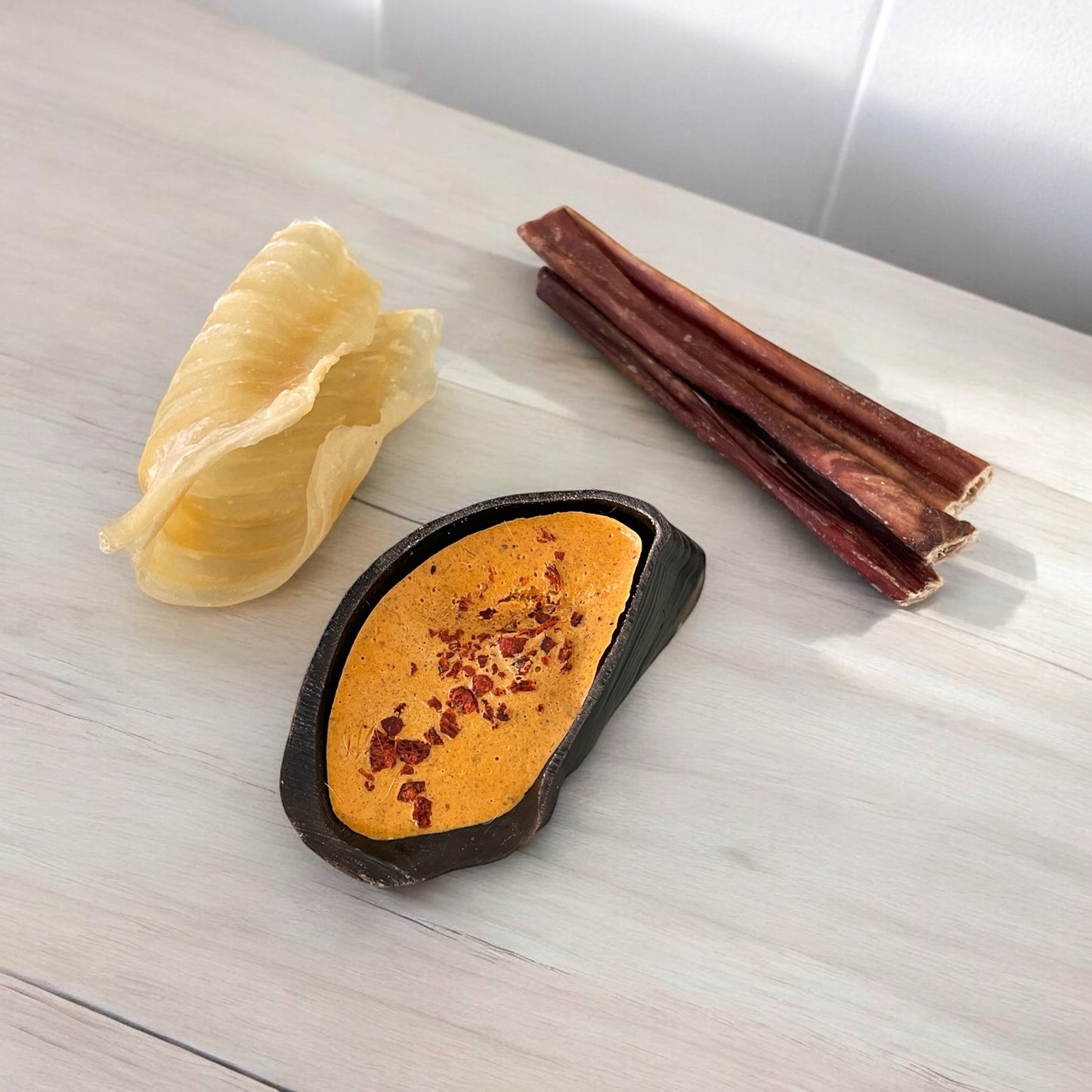 Deluxe Dog Chew Sampler Gift Pack: Cheese and Bacon Beef Bone and Cow Hoof, Beef Gullet Sticks, Beef Trachea | No Harmful Rawhide | Less Smell Than Bully