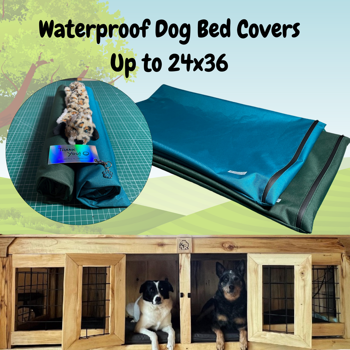 Custom Waterproof Dog Bed Cover β Fits Crates up to 24x36 β Stuff It Yourself!